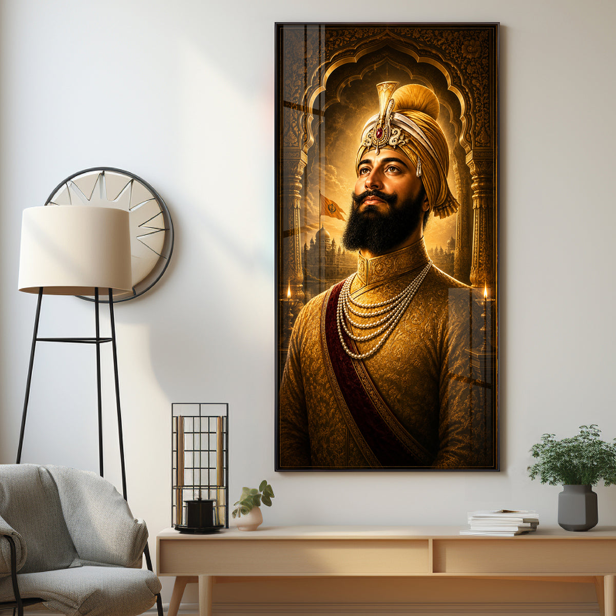 Spiritual Guru Gobind Singh Ji Premium Acrylic Vertical Wall Art