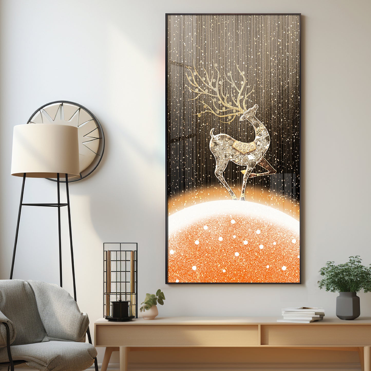 Tranquil Deer Portrait Premium Acrylic Vertical Wall Art