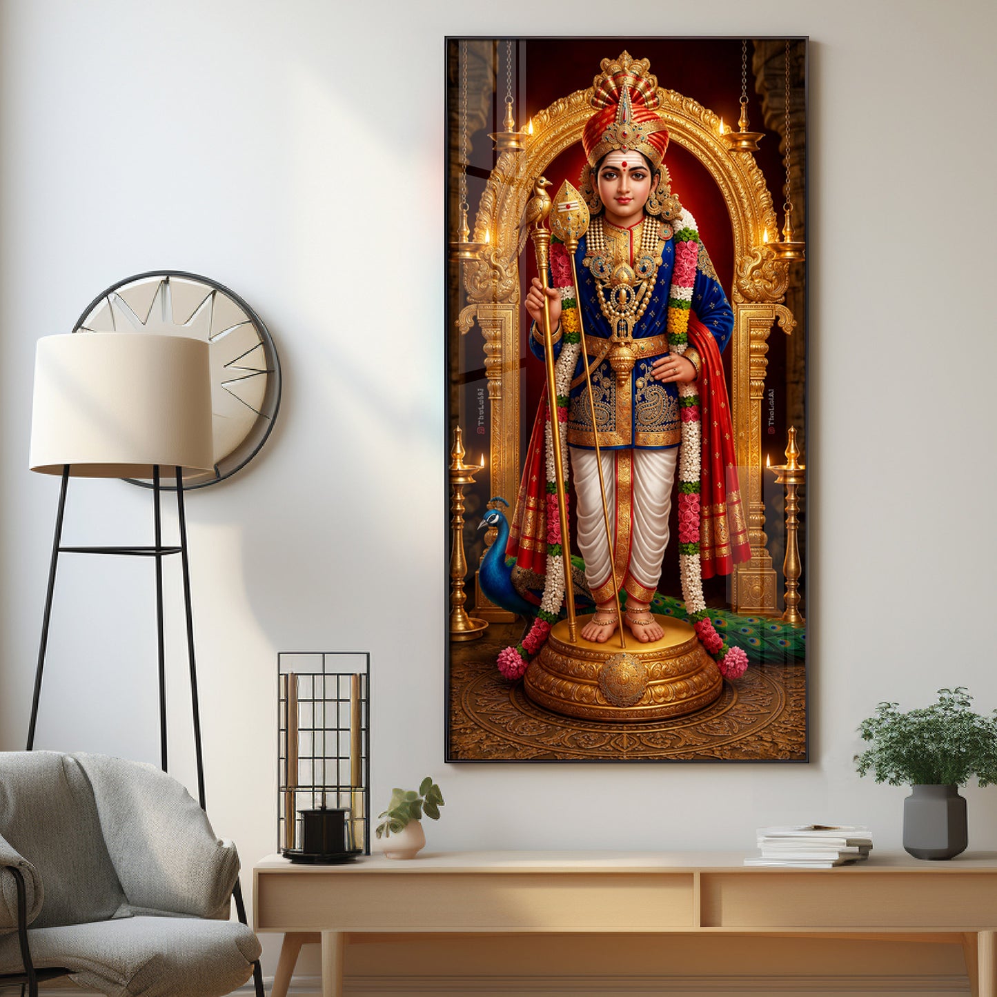 Depicting Lord Murugan Premium Acrylic Vertical Wall Art