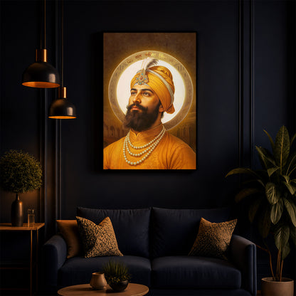 Guru Govind Singh Ji Modern Luxury Backlight Vertical Wall Art