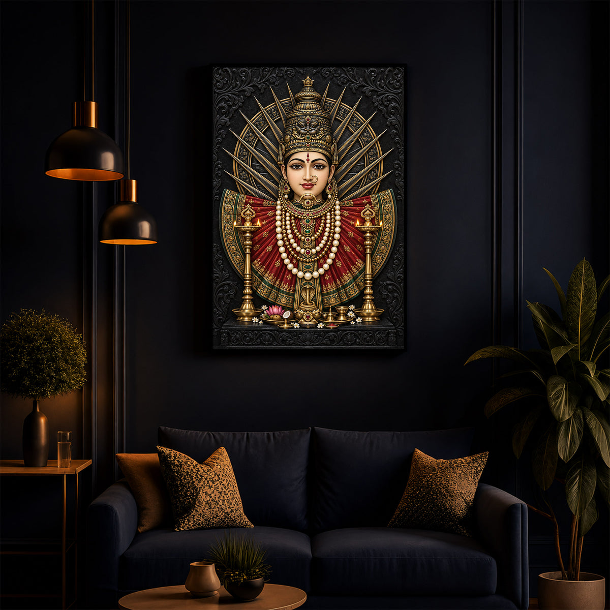 Renuka Devi Modern Luxury Backlight Vertical Wall Art