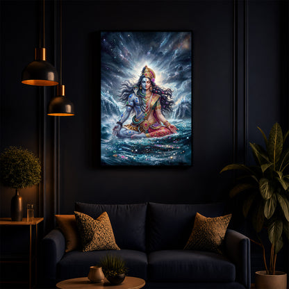 Ardhanarishvara Modern Luxury Backlight Vertical Wall Art