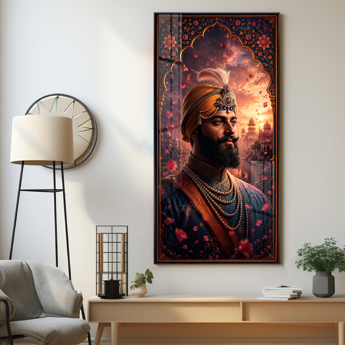 Divine Tenth Sikh Guru Gobind Singh Ji Premium Acrylic Vertical Wall Art