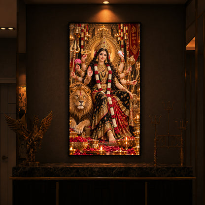 Maa Jagdamba Modern Luxury Backlight Vertical Wall Art