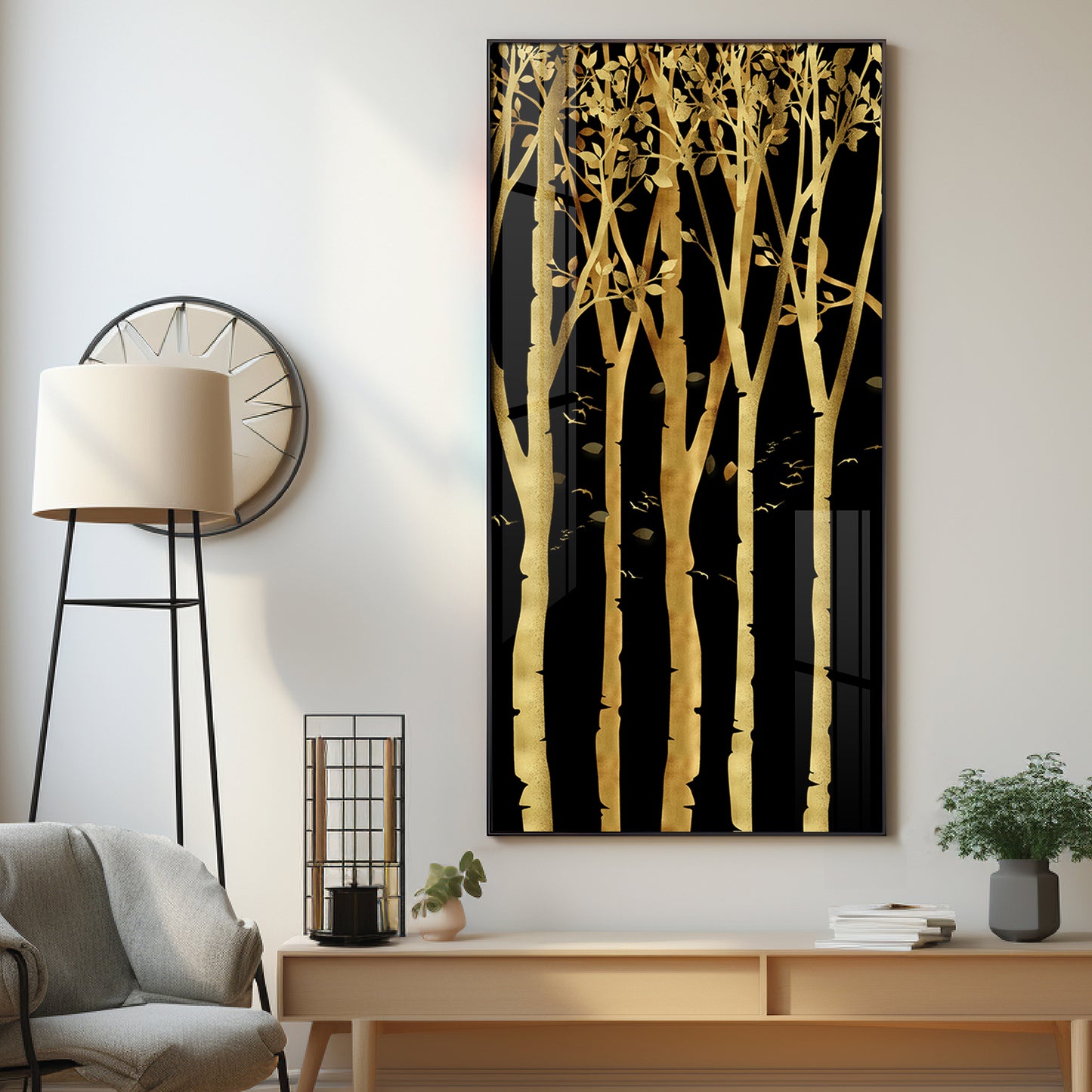 Flowers Abstract Landscape Premium Acrylic Vertical Wall Art