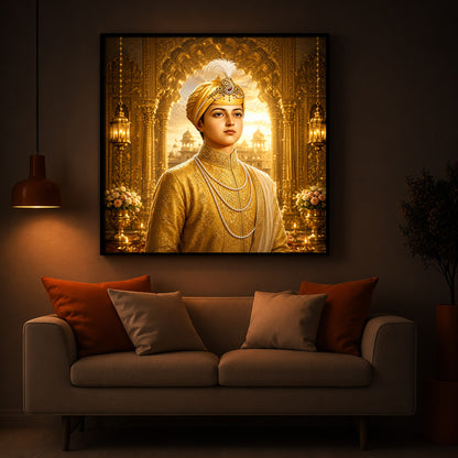 Guru Har Krishan Ji Modern Luxury Backlight Square Wall Art
