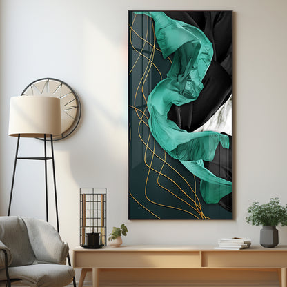 Emerald Elegance Premium Acrylic Vertical Wall Art