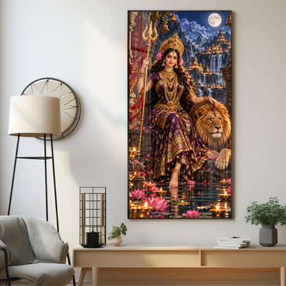 Divine Maa Jagdamba Premium Acrylic Vertical Wall Art