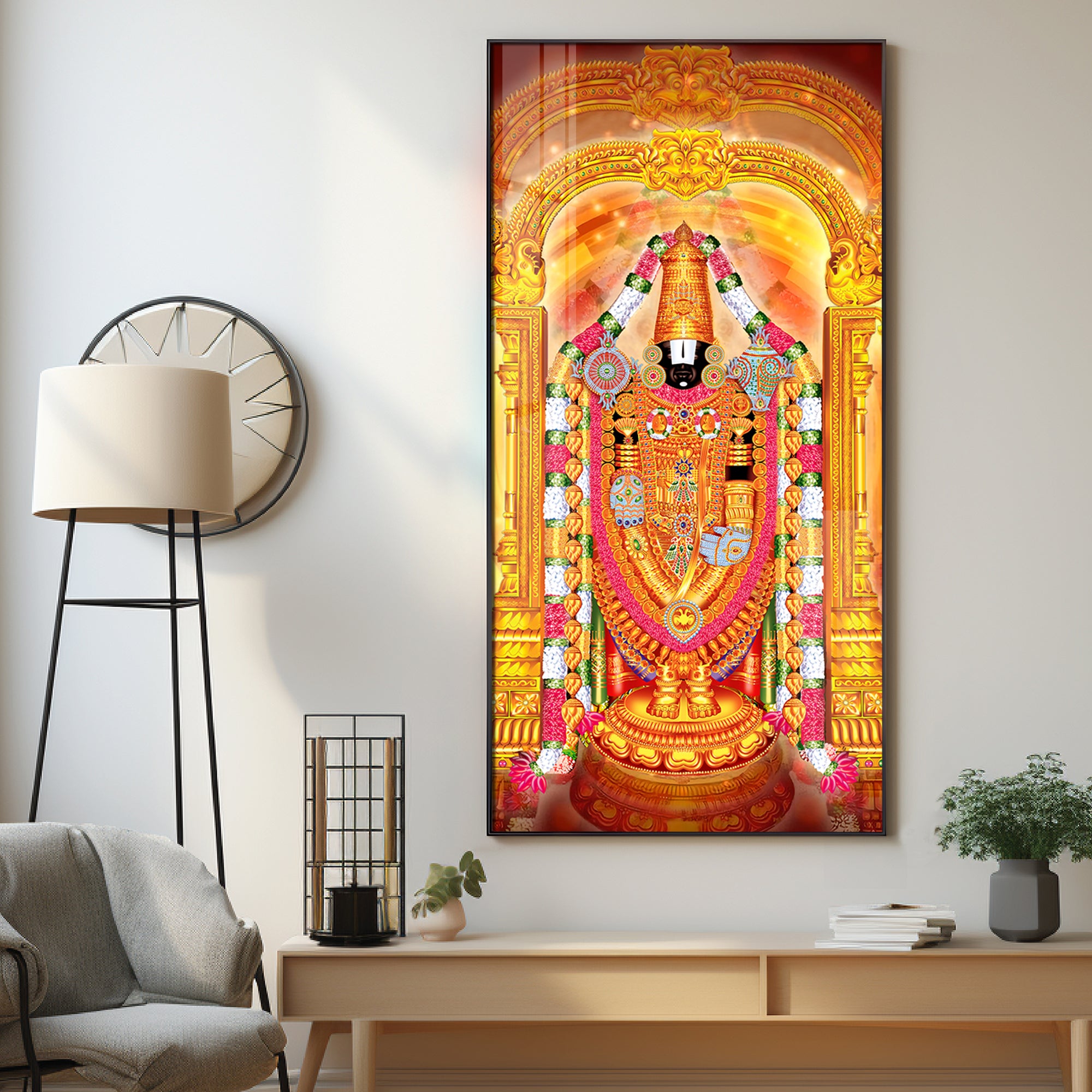 Shree Tirumala Deva Premium Acrylic Vertical Wall Art