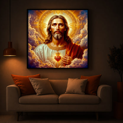 Lord Jesus Modern Luxury Backlight Square Wall Art