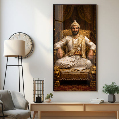 Maratha King Shivaji Maharaj Premium Acrylic Vertical Wall Art