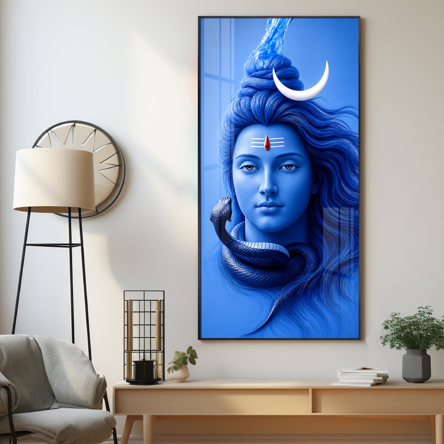 Divine Shiv Premium Acrylic Vertical Wall Art