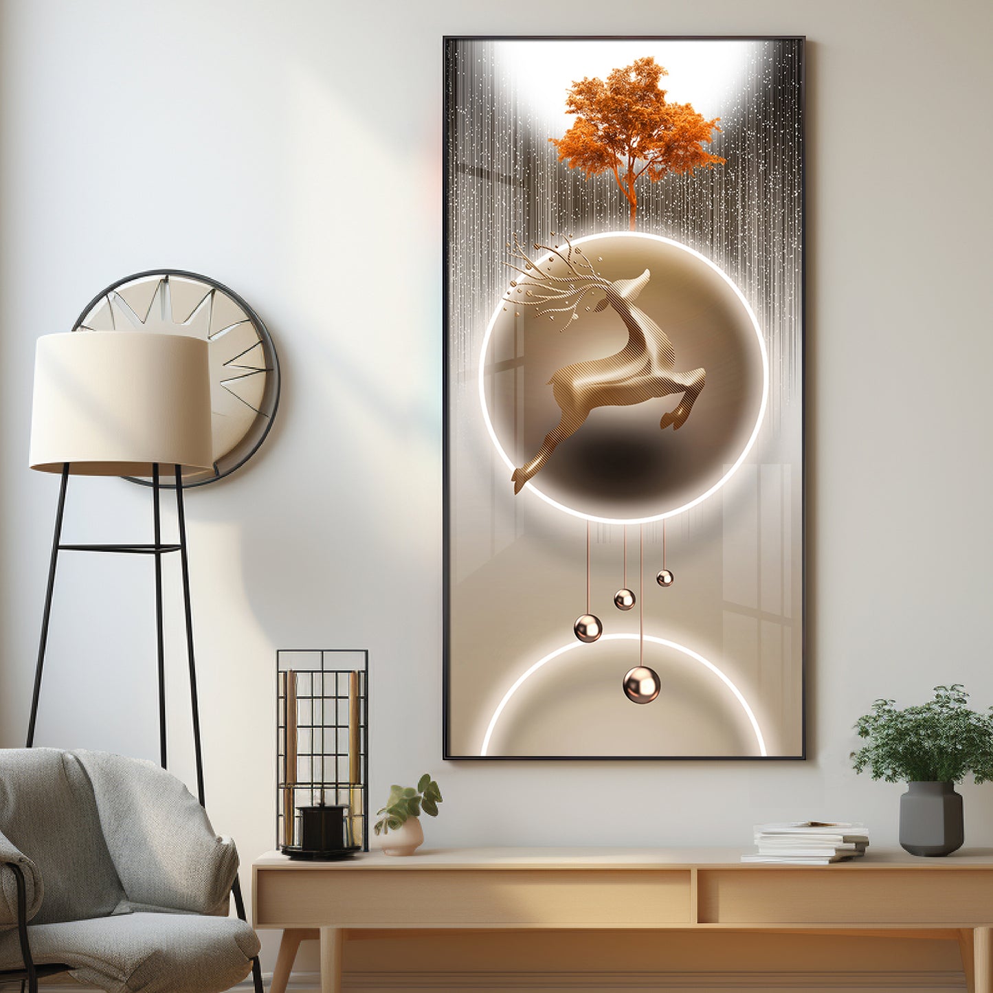 Deerly Decorated Premium Acrylic Vertical Wall Art