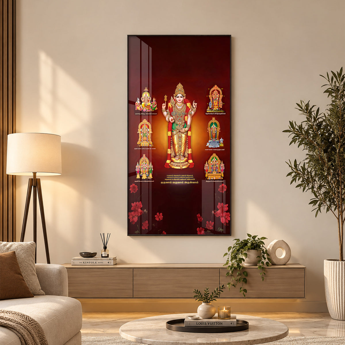 Thiruchendur Lord Murugan Premium Acrylic Vertical Wall Art