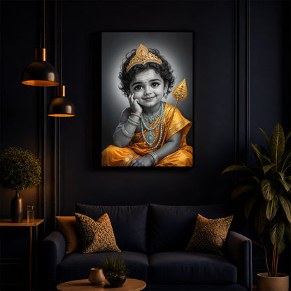 Little Murugan Modern Luxury Backlight Vertical Wall Art