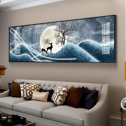 Moonlit Forest Serenade Premium Acrylic Horizontal Wall Art