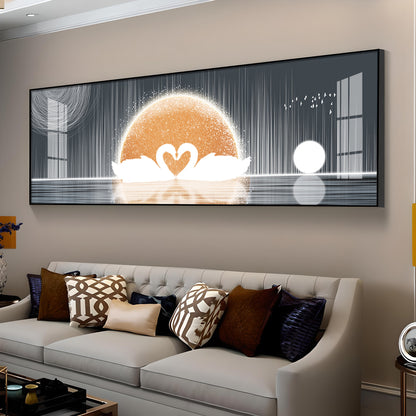 Serene Swanscape Premium Acrylic Horizontal Wall Art