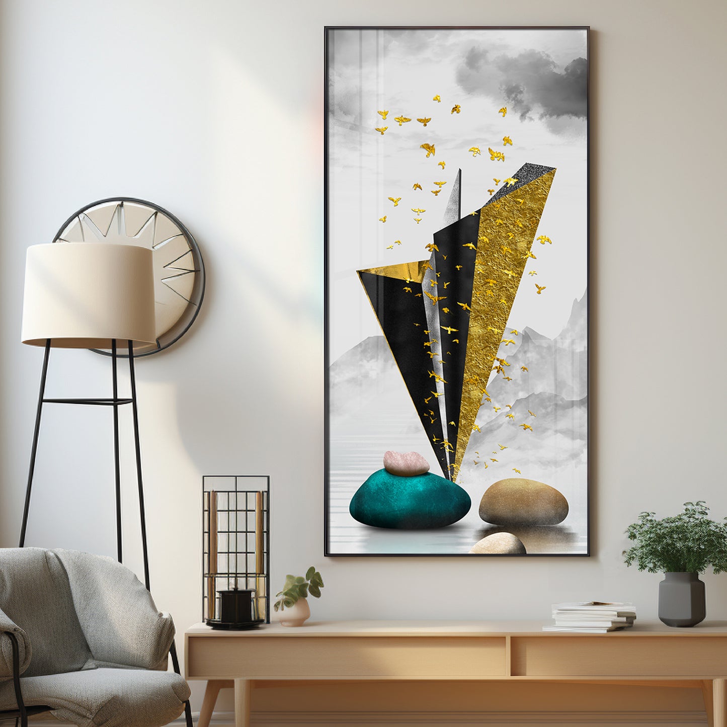 Geometric Minimalist Premium Acrylic Vertical Wall Art