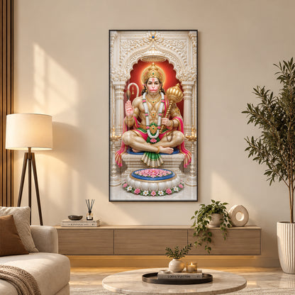 Divine Hanuman Ji Premium Acrylic Vertical Wall Art