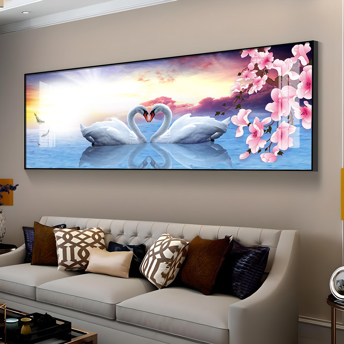 Love Of Swans Premium Acrylic Horizontal Wall Art