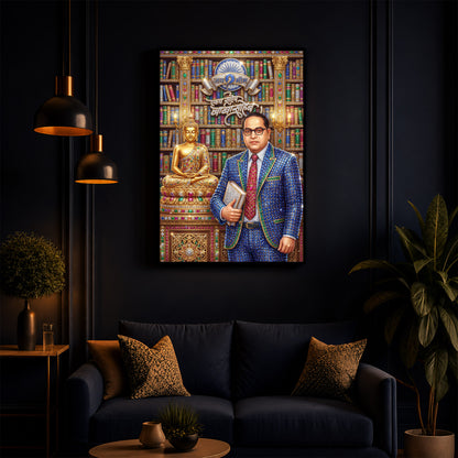 Dr. Bhimrao Ambedkar Ji Modern Luxury Backlight Vertical Wall Art