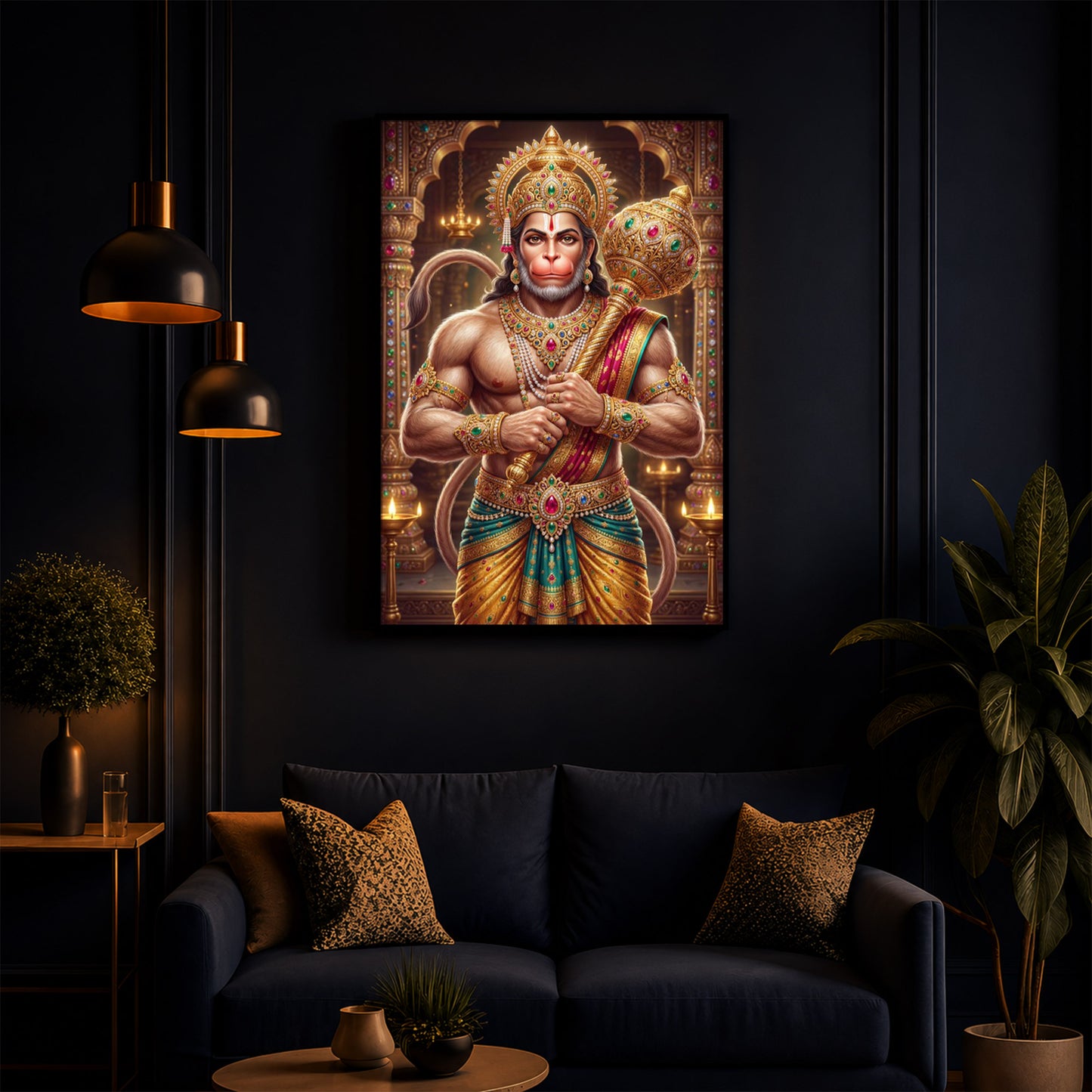 Jay Bajarangbali Modern Luxury Backlight Vertical Wall Art