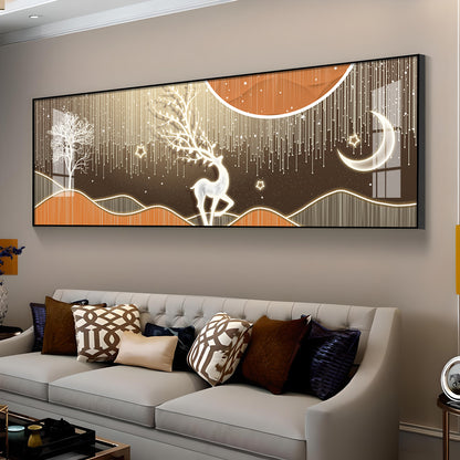 Deer In Serene Snowy Sentinel Premium Acrylic Horizontal Wall Art