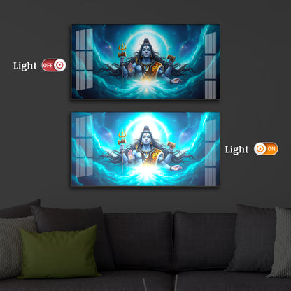 Cosmic Shiva Modern Luxury Backlight Horizontal Wall Art