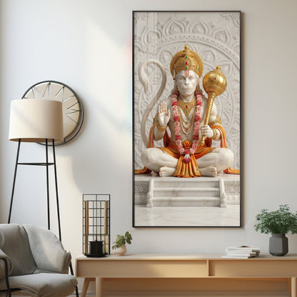 Divine Hanuman Ji Grace Premium Acrylic Vertical Wall Art