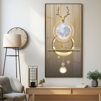 Deer Beneath the Moon Premium Acrylic Vertical Wall Art