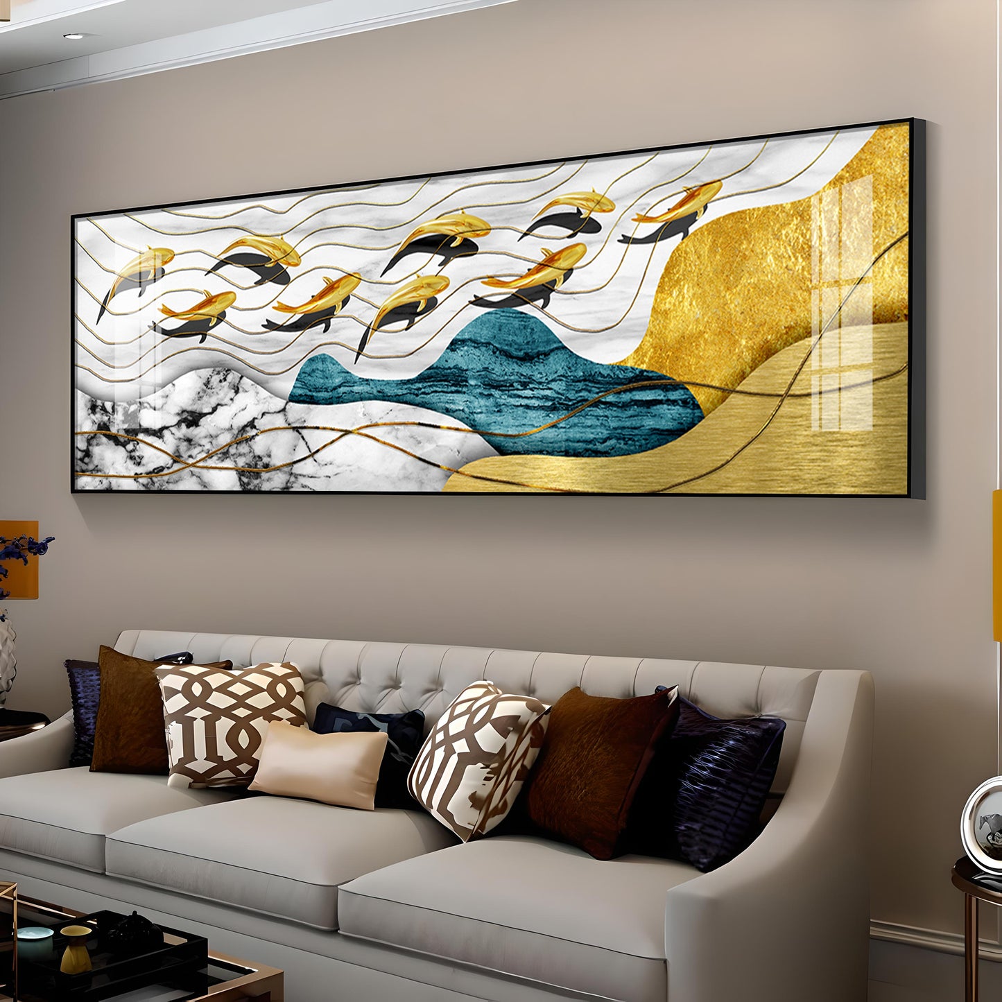Golden Wings Elegance Premium Acrylic Horizontal Wall Art