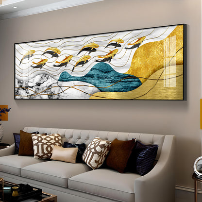 Golden Wings Elegance Premium Acrylic Horizontal Wall Art