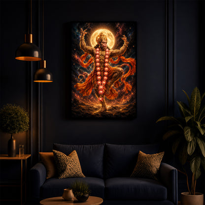 Dancing Hanuman Modern Luxury Backlight Vertical Wall Art