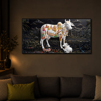 Decorative Kamdhenu Modern Luxury Backlight Horizontal Wall Art