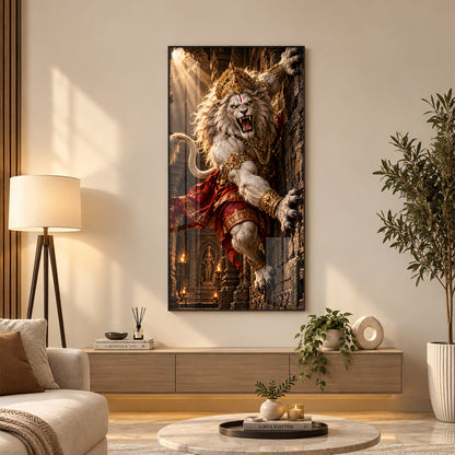 Bhagwan Narsimha Premium Acrylic Vertical Wall Art