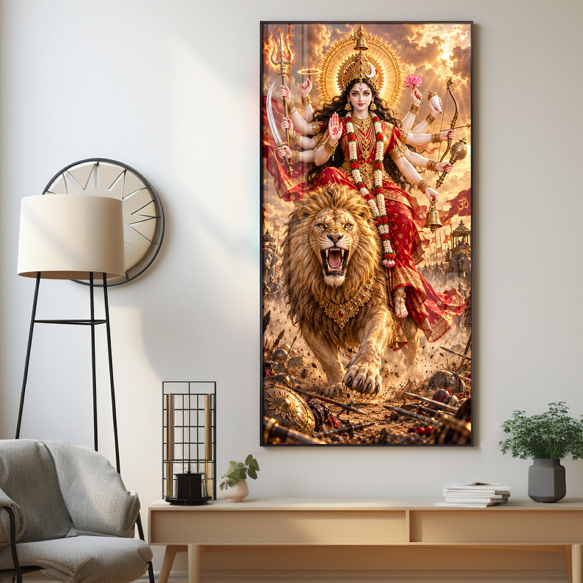 Maa Chandraghanta Premium Acrylic Vertical Wall Art