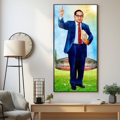 Dr. Bhimrao Ambedkar Holding Constitution Premium Acrylic Vertical Wall Art