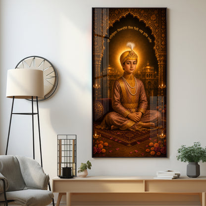 Guru Har Krishan Sahib Ji Premium Acrylic Vertical Wall Art