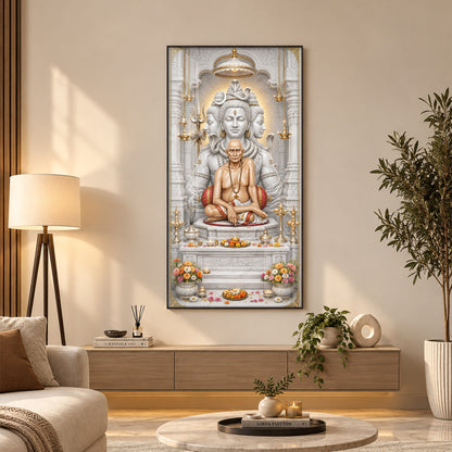 Swami Samarth With Mahadev Premium Acrylic Vertical Wall Art