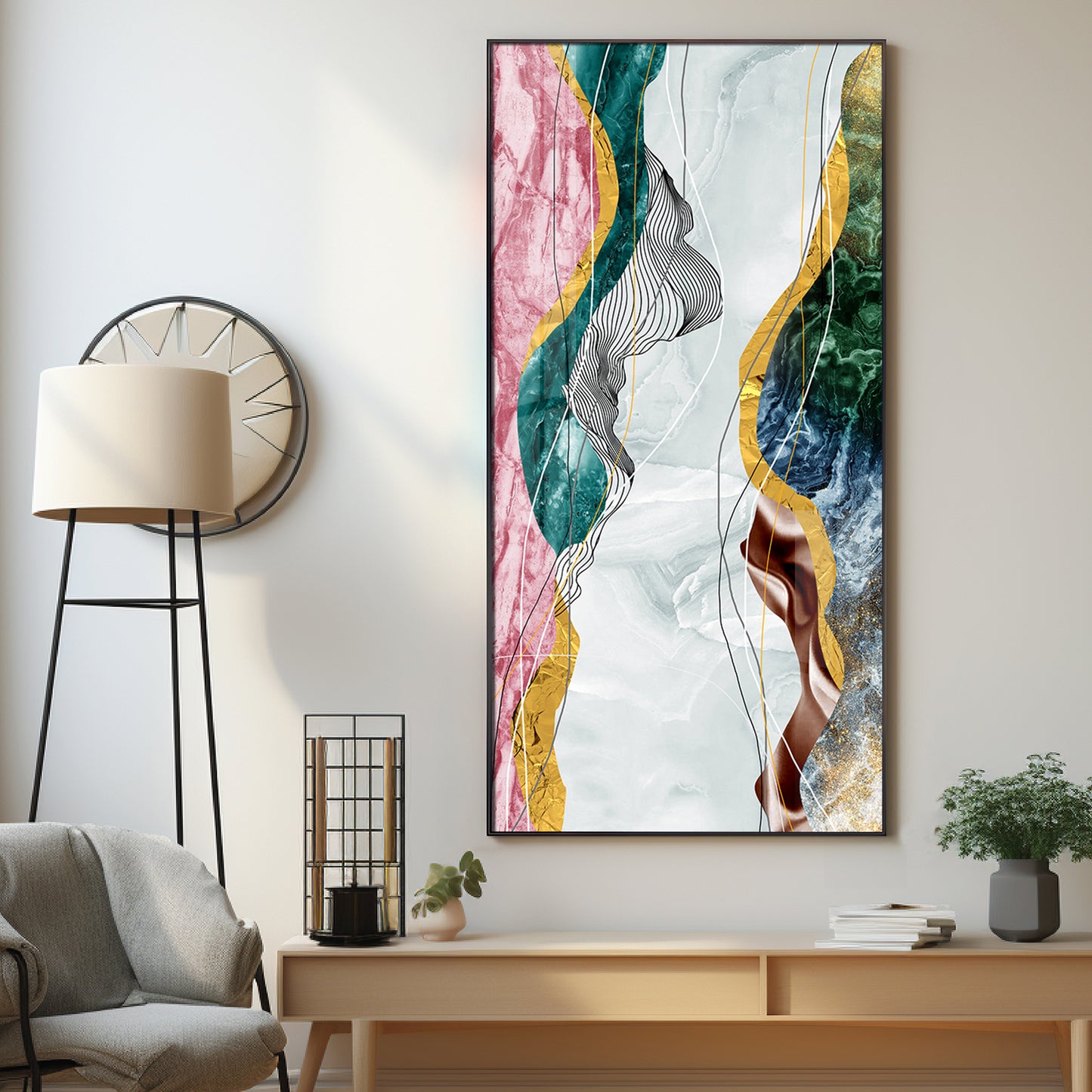 Celestial Marble Fusion Premium Acrylic Vertical Wall Art