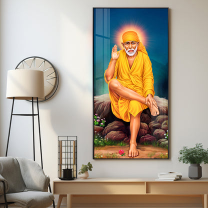 Shirdi Sai Baba Premium Acrylic Vertical Wall Art