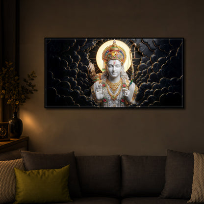 Lord Ram Modern Luxury Backlight Horizontal Wall Art