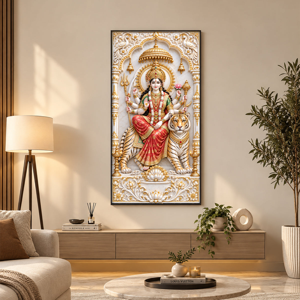 Royal Durga Maa Premium Acrylic Vertical Wall Art