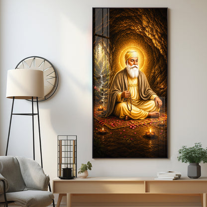 Divine Guru Nanak Dev Ji Premium Acrylic Vertical Wall Art