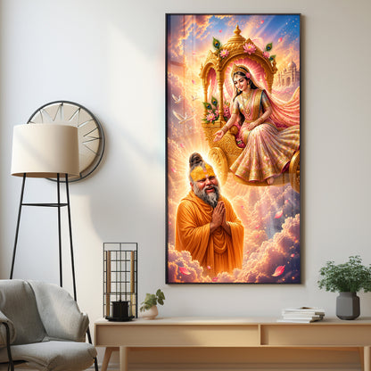 Shri Radha Rani & Premanand Maharaj Premium Acrylic Vertical Wall Art