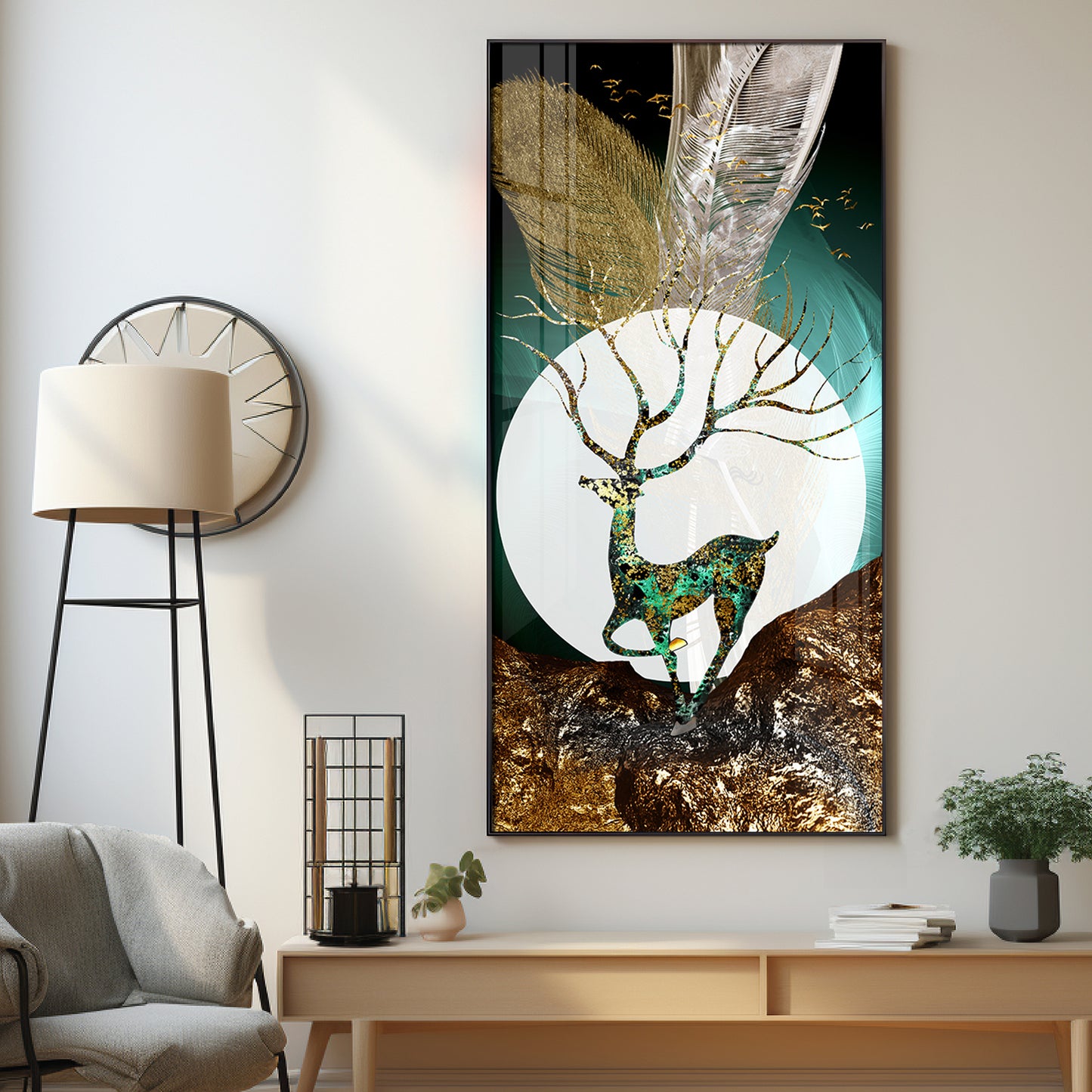 Majestic Deer Haven Premium Acrylic Vertical Wall Art