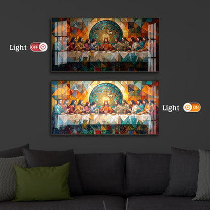 The last Supper Modern Luxury Backlight Horizontal Wall Art