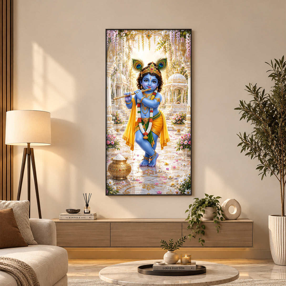Divine Baal Gopal Premium Acrylic Vertical Wall Art