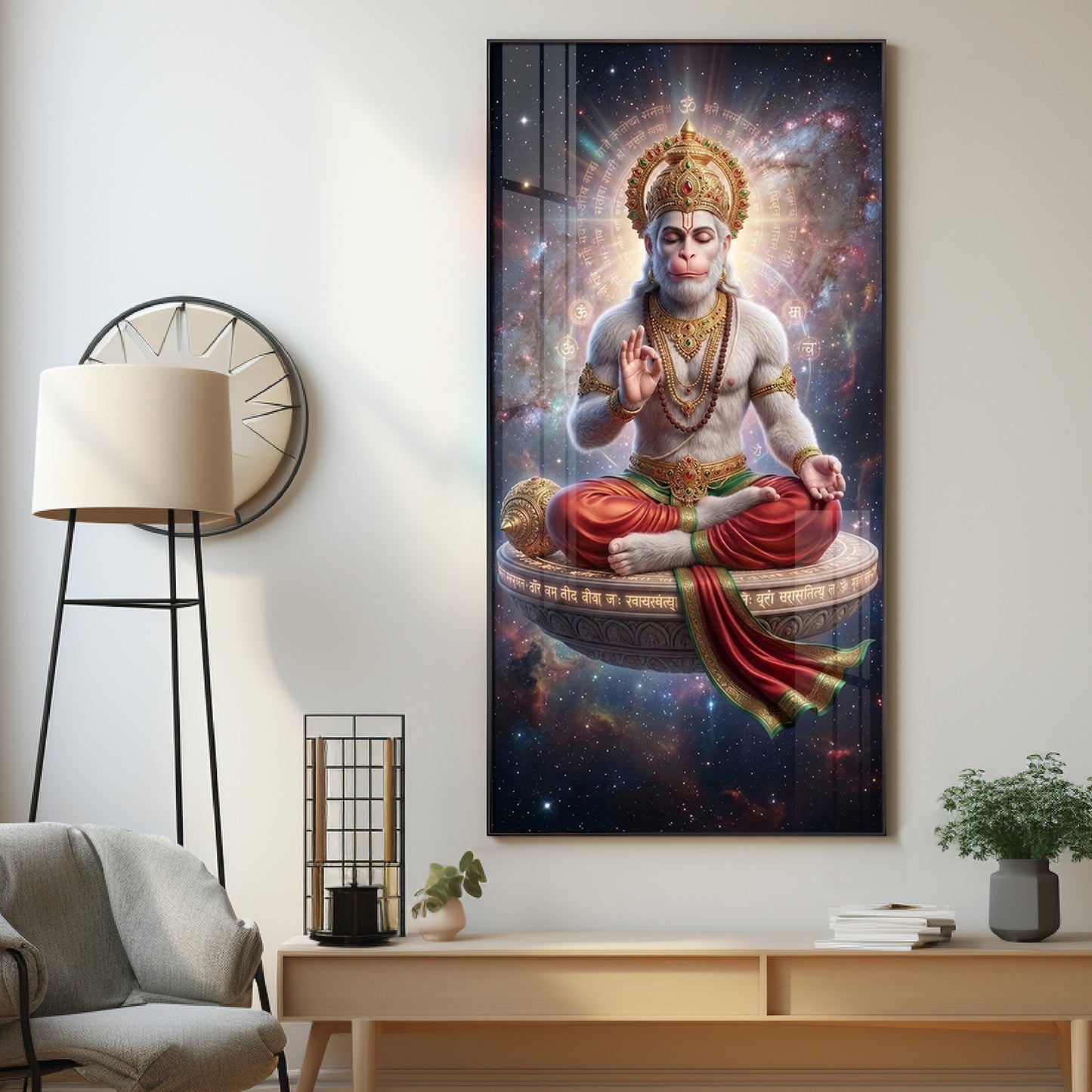 Hanuman in the Cosmos Premium Acrylic Vertical Wall Art