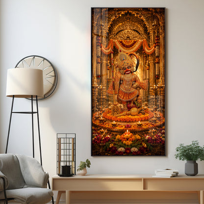 Divine Salangpur Hanumanji Premium Acrylic Vertical Wall Art